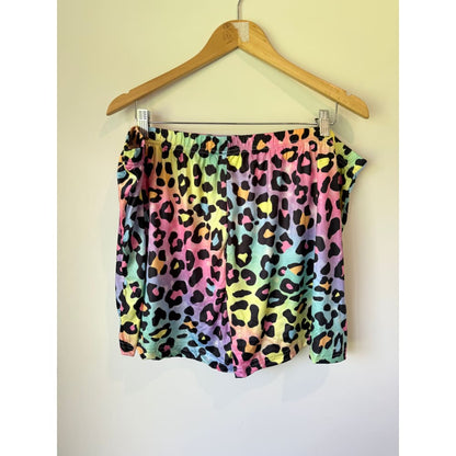 Multi-coloured size 5xl leopard print two-piece lounge set - sleepwear & loungewear top women’s apparel