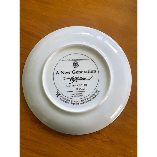 Limited edition franklin mint plate - ’a new generation’ american indian plate - decorative plates collectibles