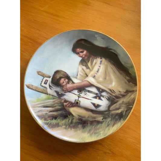 Limited edition franklin mint plate - ’a new generation’ american indian plate - decorative plates collectibles