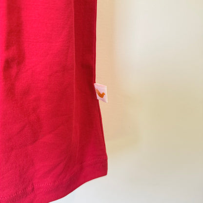 little yellow bird Organic Cotton T-Shirt - Red - Size S