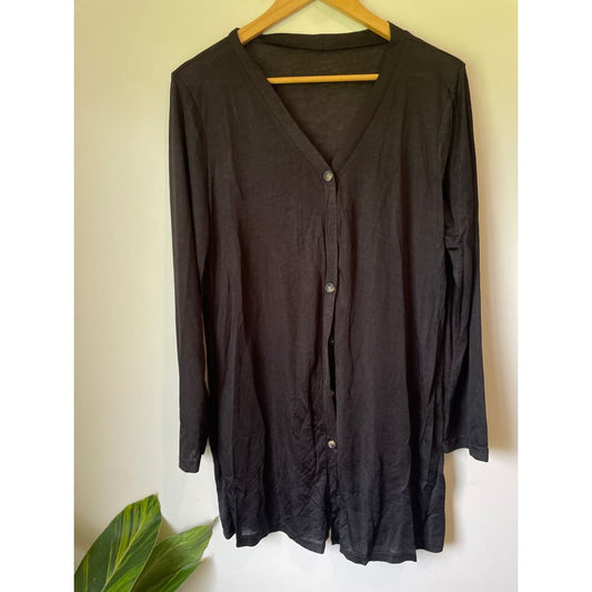Size l button up longline cardigan - shirts cardigan - clothing & fashion - long sleeve women’s apparel