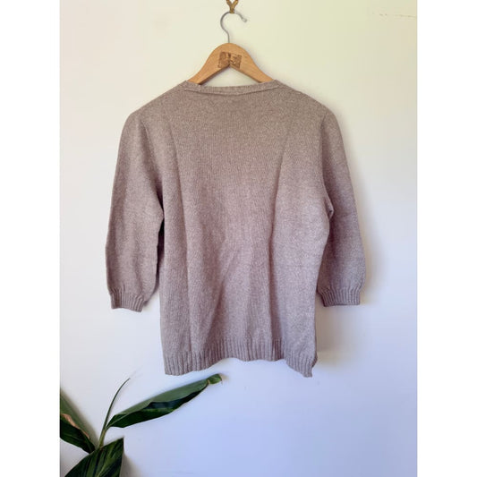 Lothlorian size m women’s cotton / merino blend flo cardigan oatmeal heather - cardigans top women’s apparel