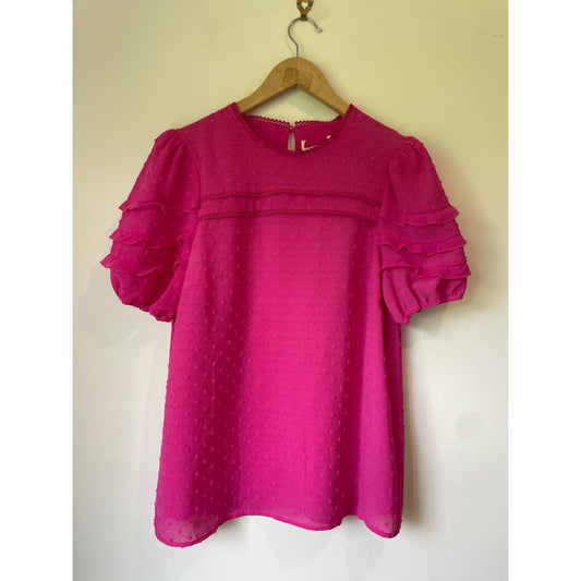 Love & roses pink top – size 10 (brand new cut-label) - blouses blouse - bnew label cut branded clothing - clothing &