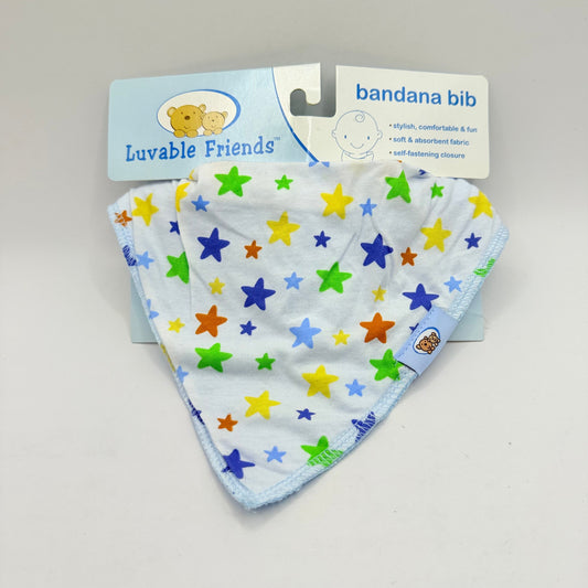 Luvable friends bandana bib - multi-star print - bibs baby clothing