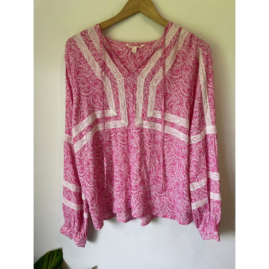 M&s floral lace long sleeve top – size 10 – brand new cut label - blouses blouse - bnew label cut branded clothing