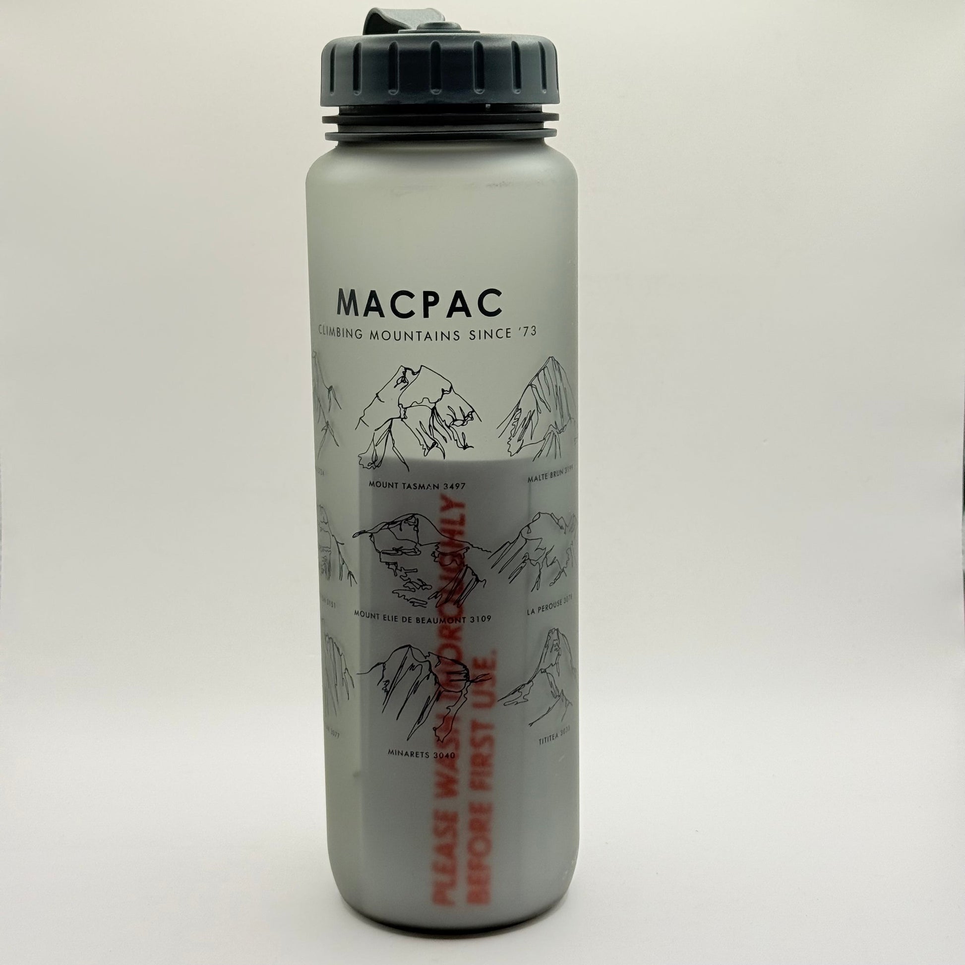 Macpac bpa-free water bottle - 900ml grey - water bottles home&living materials