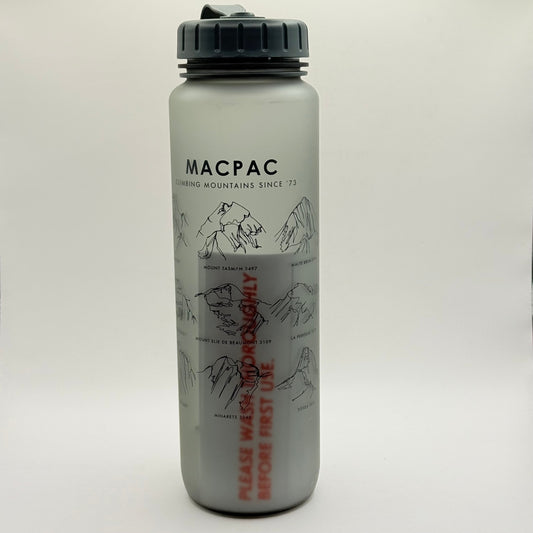 Macpac bpa-free water bottle - 900ml grey - water bottles home&living materials