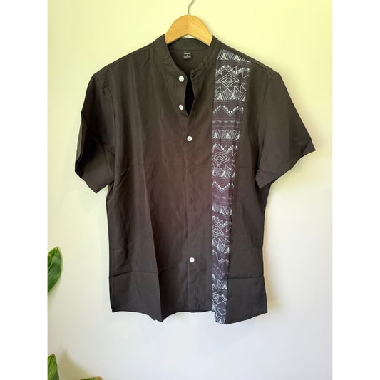 Manfinity size l black patterned shirt - shirts tops men’s apparel