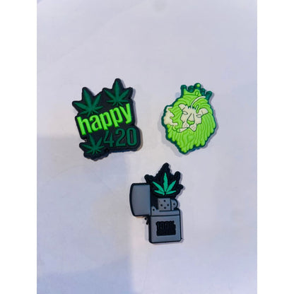 2x & 3x marijuana style shoe charms - 3x option 2 - shoe accessories clogs - shoe accessories - shoe charms fashion
