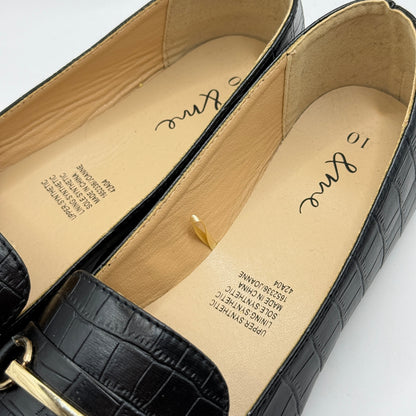 &me Black Croc-Embossed Loafers (Size 10)