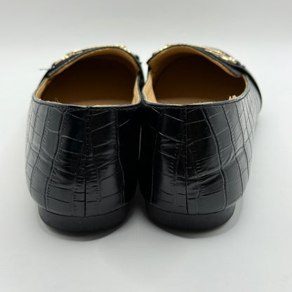 &me Black Croc-Embossed Loafers (Size 10)