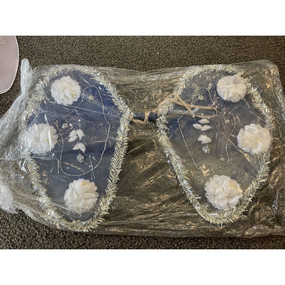 Dress up angel wings - blue with white flowers - costume accessories costume accessories fashion accessories