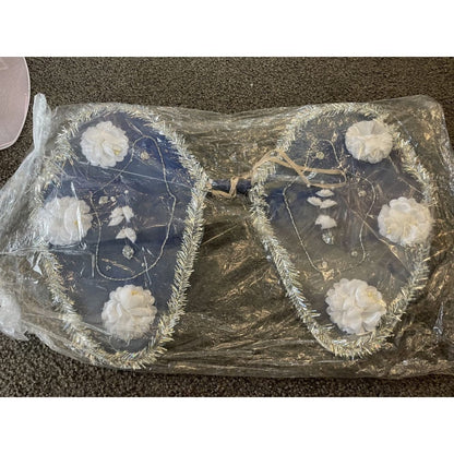Dress up angel wings - blue with white flowers - costume accessories costume accessories fashion accessories
