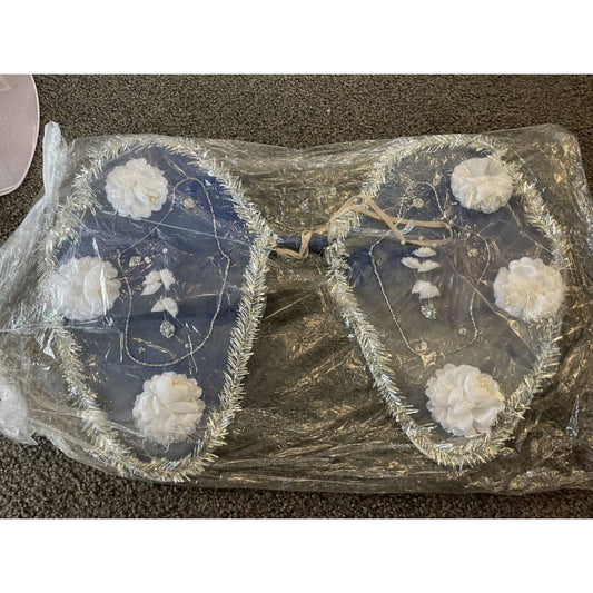 Dress up angel wings - blue with white flowers - costume accessories costume accessories fashion accessories