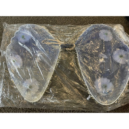 Dress up angel wings - blue with white flowers - costume accessories costume accessories fashion accessories