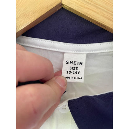 Shein 13-14y color block polo shirt with classic embroidered detail - clothing tops baby clothing - clothing & fashion