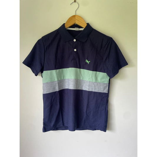 Shein 13-14y color block polo shirt with embroidered dog logo - clothing tops baby clothing - clothing & fashion - polo