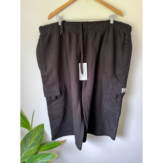 Pro club size 4xl fleece cargo shorts black - cargo shorts men’s apparel