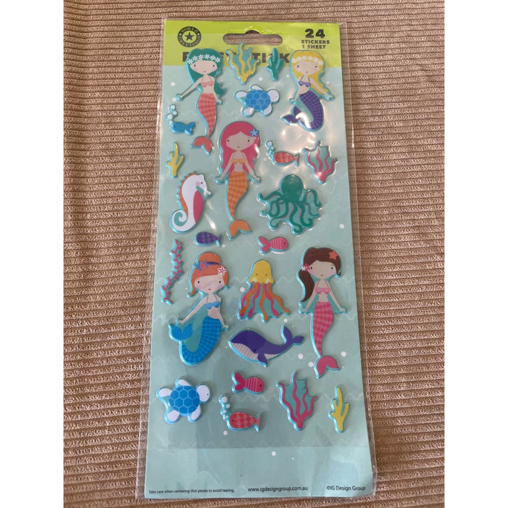24-piece mermaid-themed decal sheet - decorative stickers decor stationery