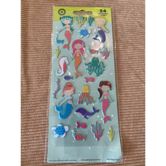 24-piece mermaid-themed decal sheet - decorative stickers decor stationery