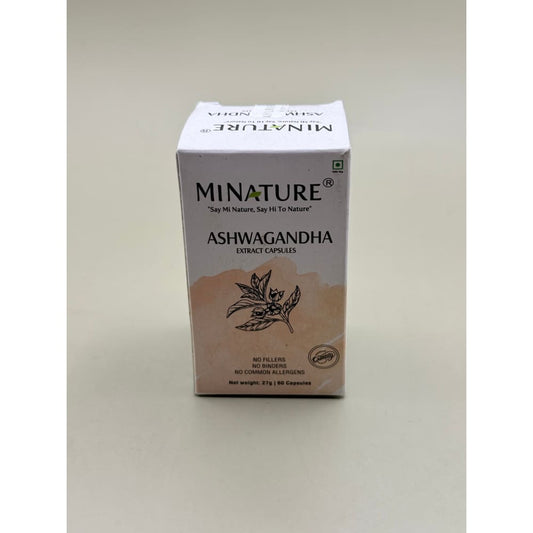 Mi nature ashwagandha extract capsules – 60 vegan caps (brand new & sealed) - herbal supplements health and wellness