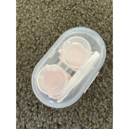 Cute mini contact lens case with crown and rainbow design - contact lens cases health and wellness
