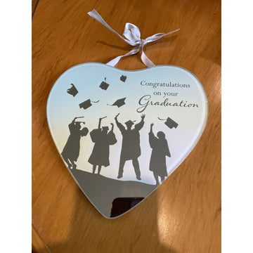 Graduation congratulations glass wall hanging plaque - decorative plaques gift items - seasonal & holidays decorations