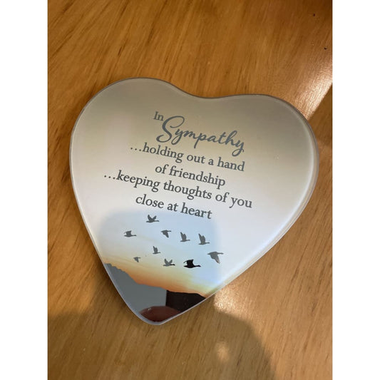 Sympathy glass wall hanging plaque - decorative plaques gift items - seasonal & holidays decorations seasonal &