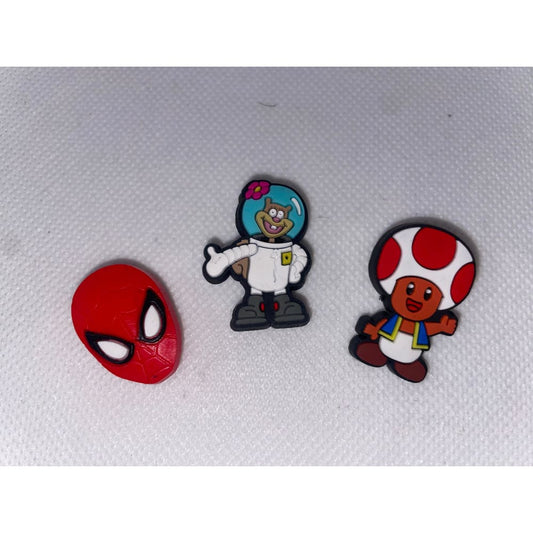 3x mixed character shoe charms for clog - shoe accessories clogs - shoe accessories - shoe charms fashion accessories