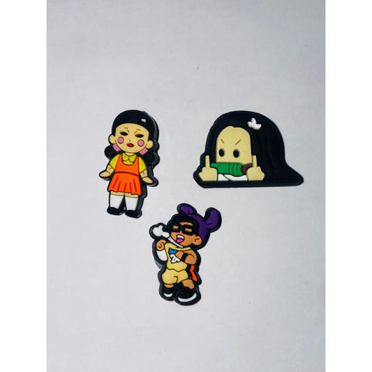 3x mixed anime charms for clogs - shoe accessories clogs - shoe accessories - shoe charms fashion accessories