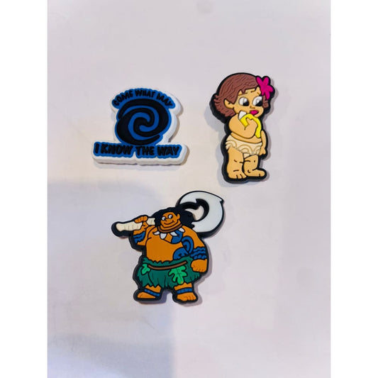 3x moana-themed shoe charms - 1 - shoe accessories clogs - shoe accessories - shoe charms fashion accessories