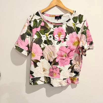 Monari size 36 roses live like a wild rose floral top - blouses top women’s apparel