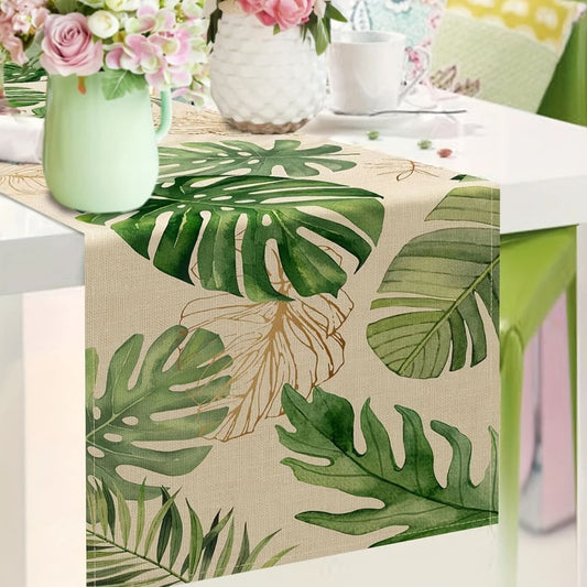 Tropical palms 0.33m x 1.8m table runner - table runners home&living materials