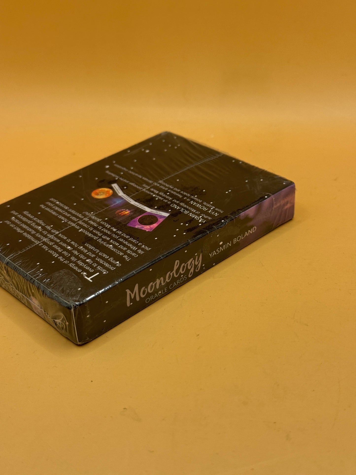 Moonology Oracle Cards side packaging by Yasmin Boland