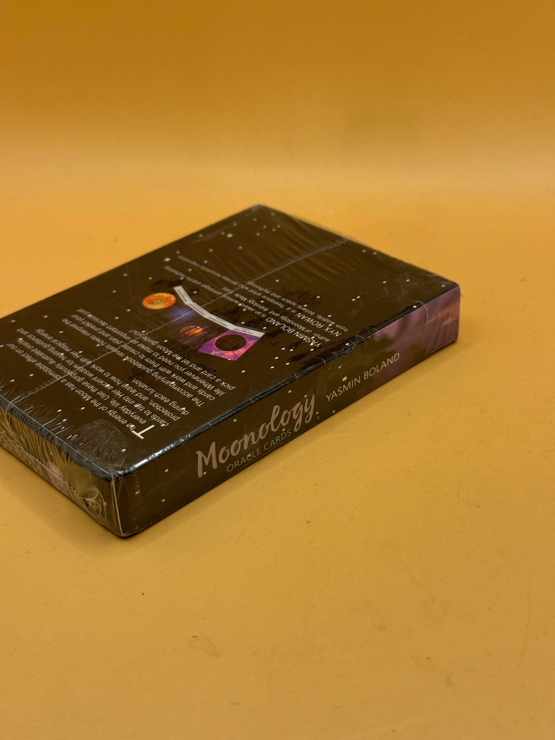 Moonology Oracle Cards side packaging by Yasmin Boland