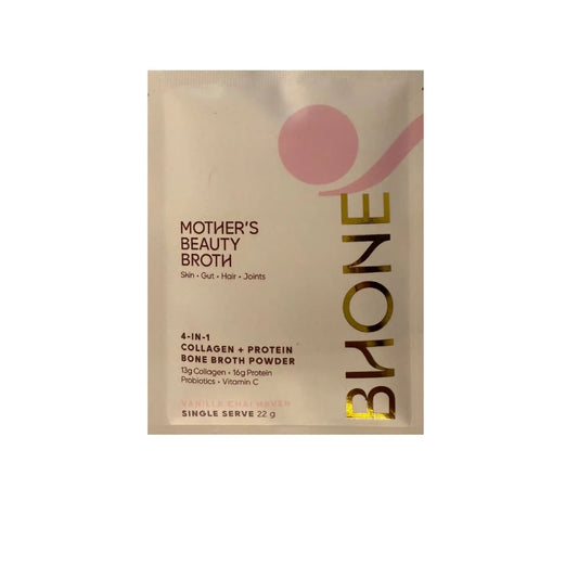 Mother’s beauty broth vanilla chai haven – single serve - powdered beverage mixes health and wellness