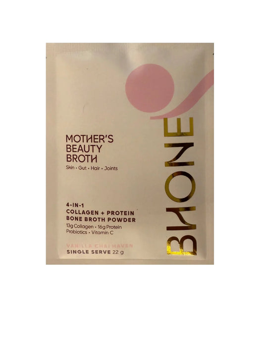 Mother’s beauty broth vanilla chai haven – single serve - powdered beverage mixes health and wellness