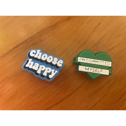 2x positive word shoe charms - 3 - shoe accessories clogs - shoe accessories - shoe charms fashion accessories