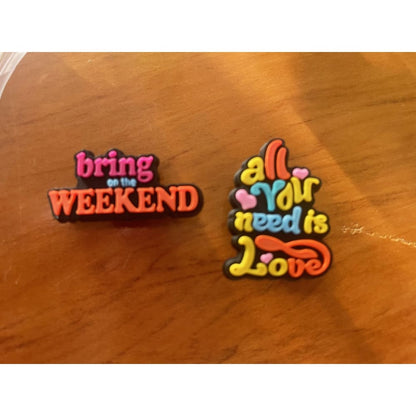 2x positive word shoe charms - 4 - shoe accessories clogs - shoe accessories - shoe charms fashion accessories