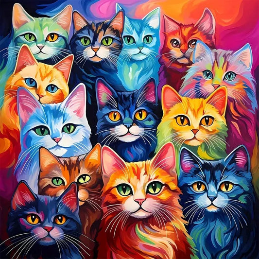 Cat diamond painting kit 20cm x 20cm - mosaic kits crafts