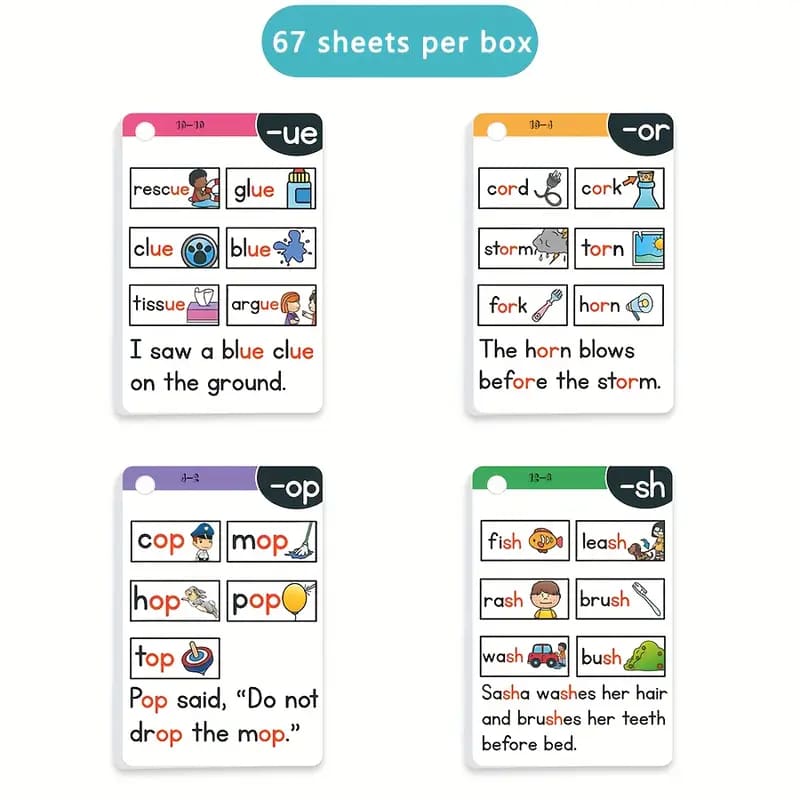 Read & master phonics flash cards - educational flash cards printed media