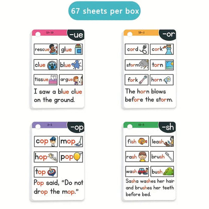 Read & master phonics flash cards - educational flash cards printed media