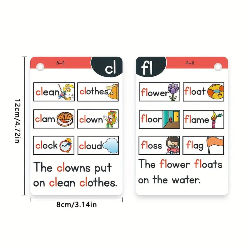 Read & master phonics flash cards - educational flash cards printed media