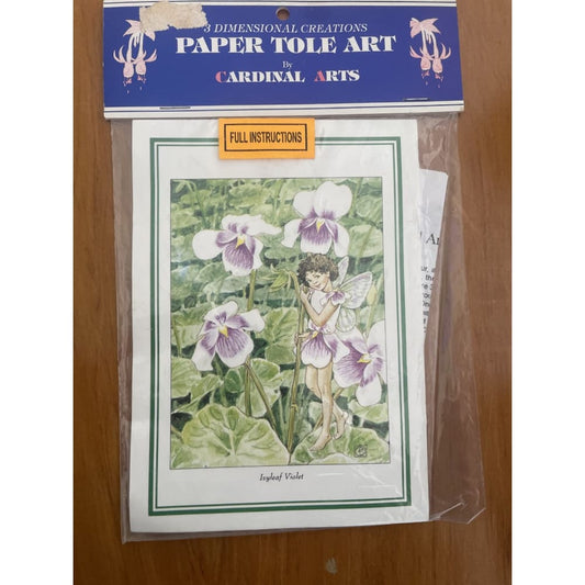 Full instructions - paper tole art by cardinal arts - ivyleaf violet - needlecraft kits crafts - cross-stitch crafts