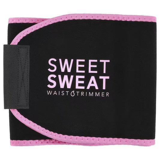 Sweet sweat® waist trimmer medium black & pink 1 belt + wash bag - activewear bag - health and wellness - laundry