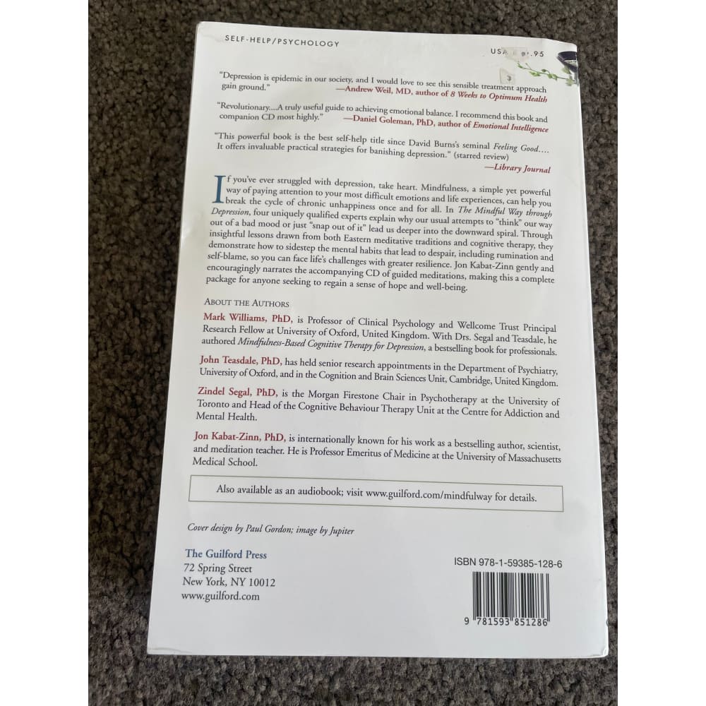 The mindful way through depression by mark williams john teasdale zindel segal and jon kabat-zinn - books printed media