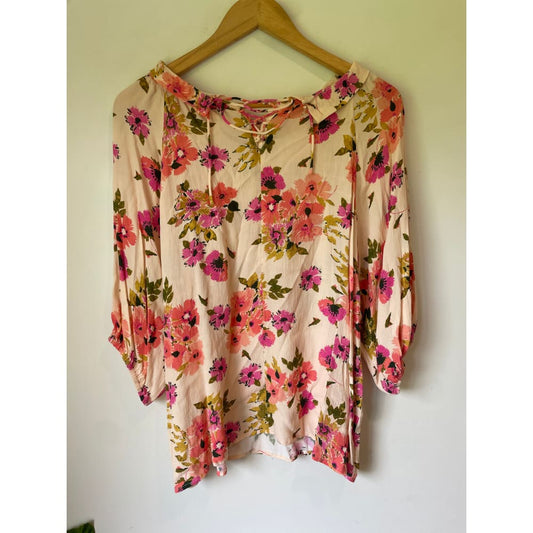 Zafina size 16 floral top - blouses blouse - clothing & fashion - designer clearance - top women’s apparel