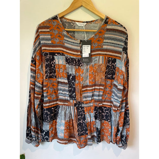 Seduce nz size 10 patchwork look top - blouses blouse - clothing & fashion - designer clearance - top women’s apparel