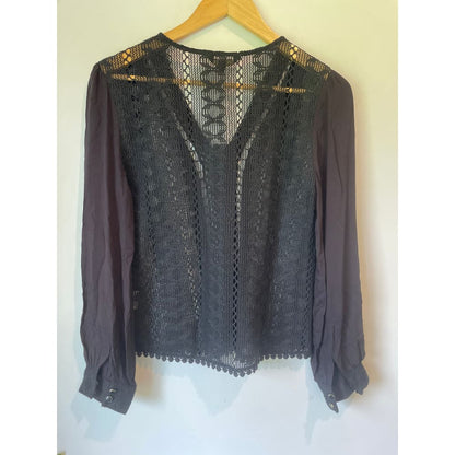 Zafina size 10 long sleeve cotton lace top - blouses blouse - clothing & fashion - designer clearance - top women’s