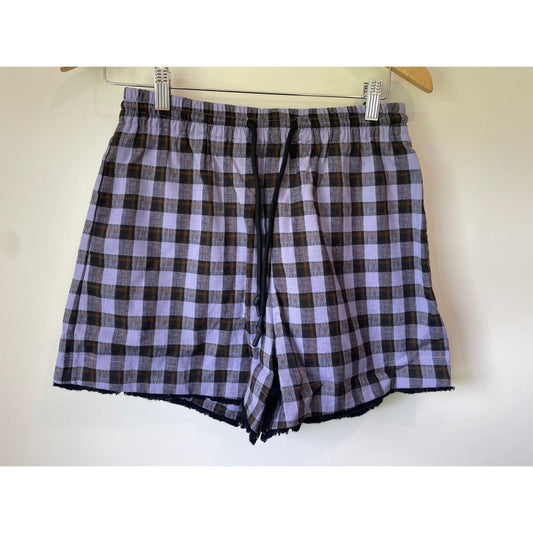 Et alia size xs frankie shorts in lilac check - shorts bottom - clothing & fashion - designer clearance - shorts
